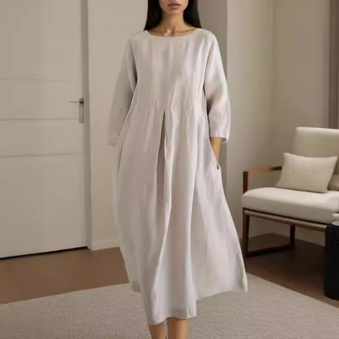Plus Size Loose Dresses Spring Summer Casual Cotton Linen Solid Swing Dress
Plus Size Loose Dresses Spring Summer Casual Cotton Linen Solid Swing Dress