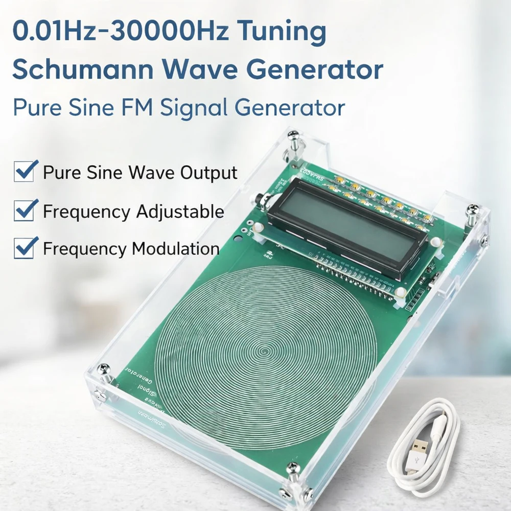 DC 4-15V Adjustable Signal Generator with Case, 0.01Hz-100kHz Pure Sine FM Pulse Wave Module, 7.83Hz Schumann Wave LCD Type-C/B
DC 4-15V Adjustable Signal Generator with Case, 0.01Hz-100kHz Pure Sine FM Pulse Wave Module, 7.83Hz Schumann Wave LCD Type-C/B
