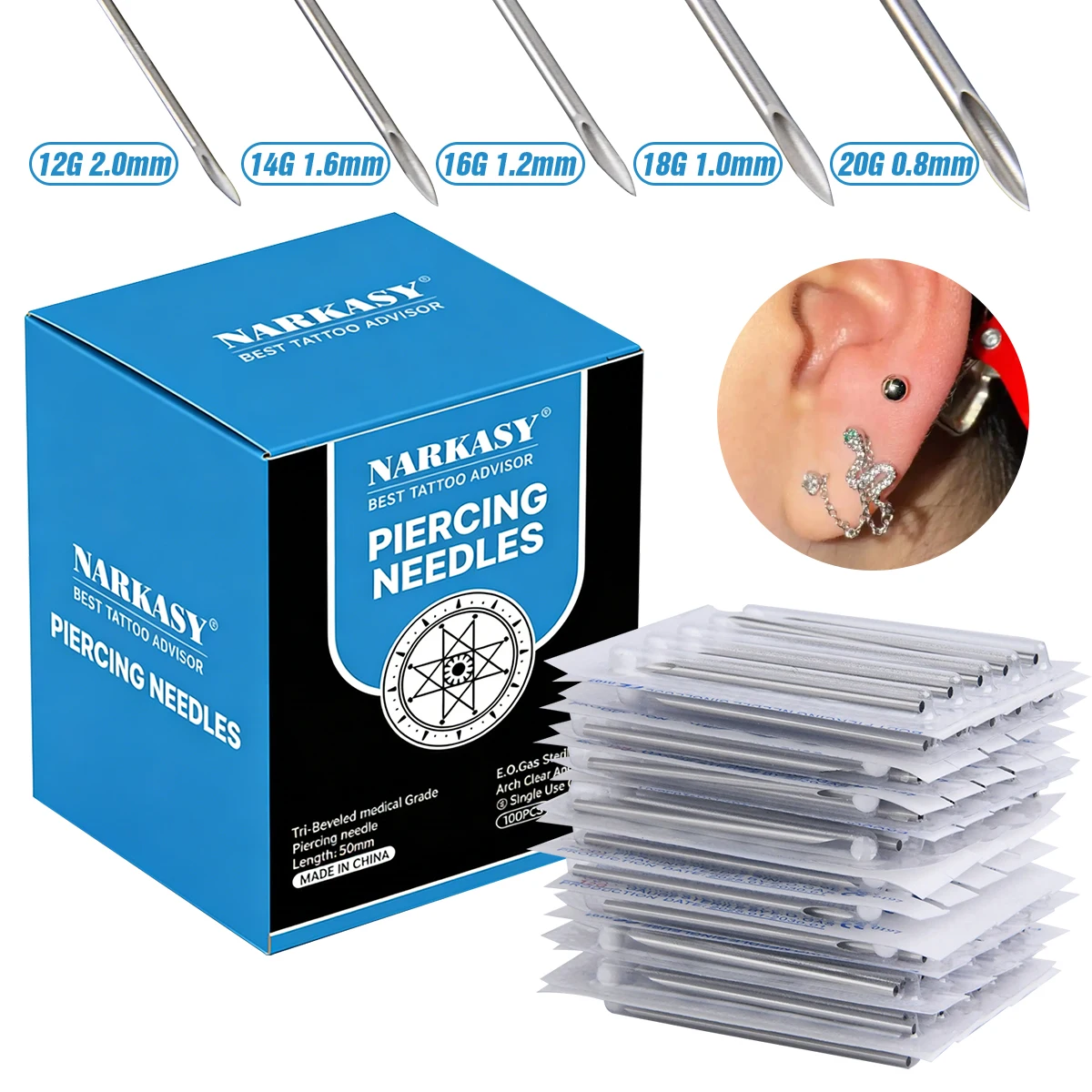 Stainless Steel Piercing Accessories Disposable Needle Tattoo Navel Piercing Needle Piercing Nose Stud Lip 200/100/50/20PCS
Stainless Steel Piercing Accessories Disposable Needle Tattoo Navel Piercing Needle Piercing Nose Stud Lip 200/100/50/20PCS
