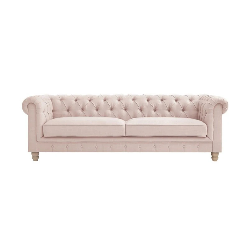 Simple American country fabric sofa French retro three-person light luxury modern linen pastoral buckle reception
Simple American country fabric sofa French retro three-person light luxury modern linen pastoral buckle reception