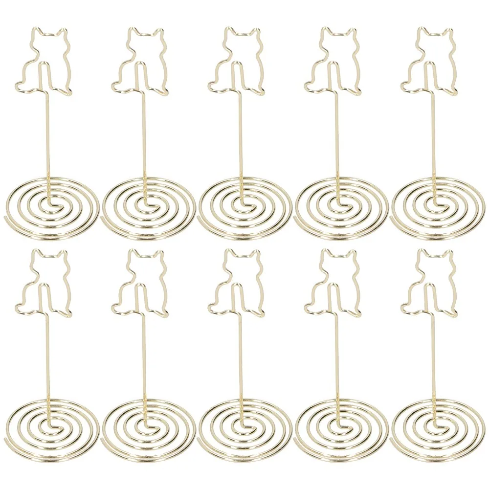 10Pcs Cat Shape Cat Photo Table Clip Electroplating Metal Gold Metal Message Clip with Stand Decorative 10*4cm
10Pcs Cat Shape Cat Photo Table Clip Electroplating Metal Gold Metal Message Clip with Stand Decorative 10*4cm