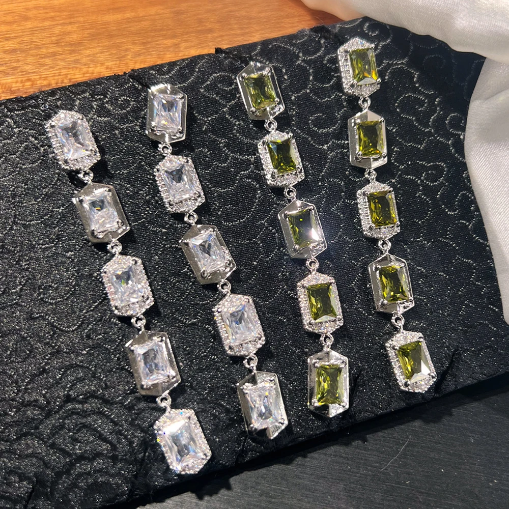 small block long tassel earrings for women elegant jewelry white green blue zirconia earrings shiny jewelry
small block long tassel earrings for women elegant jewelry white green blue zirconia earrings shiny jewelry