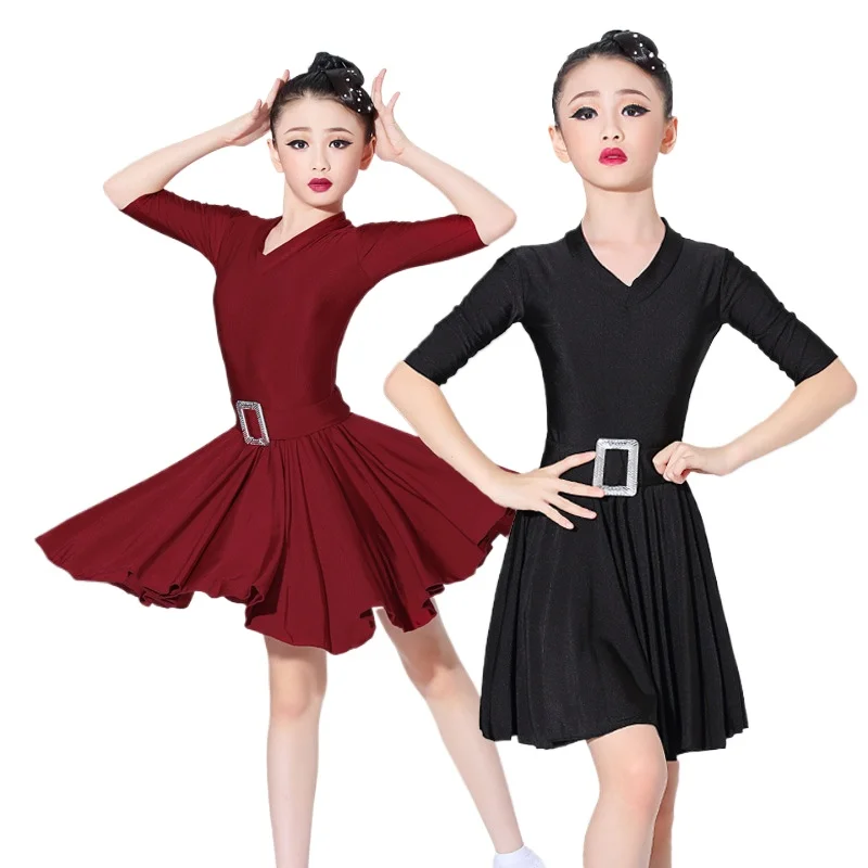 Kids Children Latin Dance Clothes Summer Girls New Sleeved V-Neck Waist Skirt Rumba Competition Dress Performance Costume Set
Kids Children Latin Dance Clothes Summer Girls New Sleeved V-Neck Waist Skirt Rumba Competition Dress Performance Costume Set