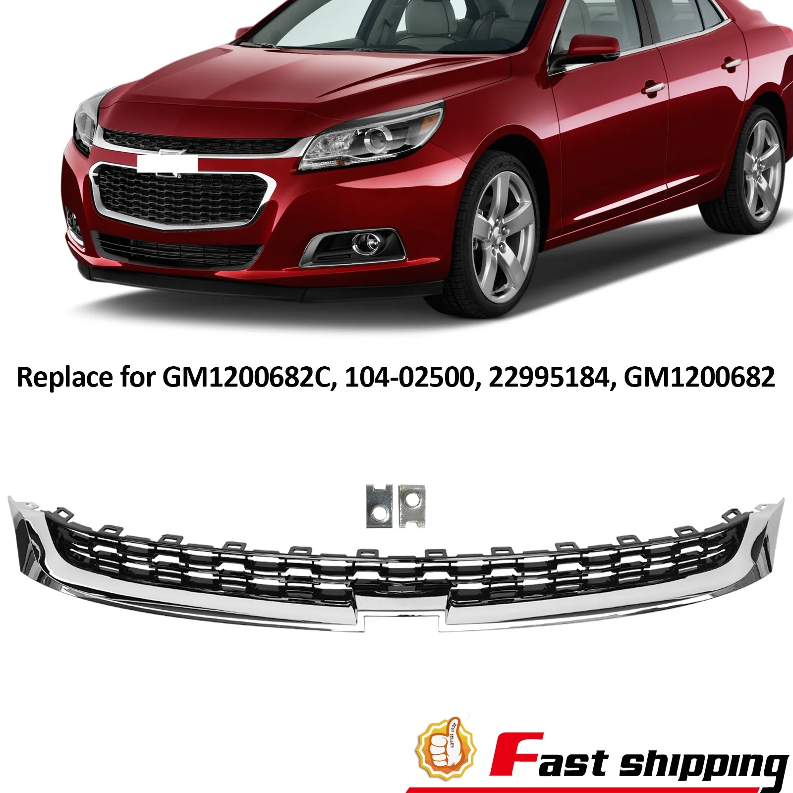 Front Upper Grille Grill For 2014-2016 Chevrolet Malibu W/ Chrome Molding
Front Upper Grille Grill For 2014-2016 Chevrolet Malibu W/ Chrome Molding