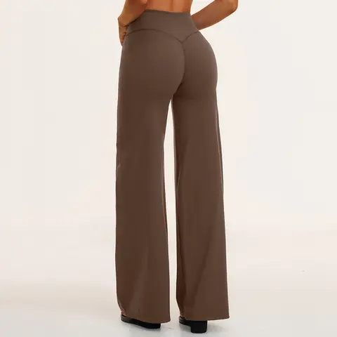 Straight Leg Flared Pants Women's High Waist Yoga Bell Bottom Gym Workout Pants Female Pilates Running Sports Flared Trousers