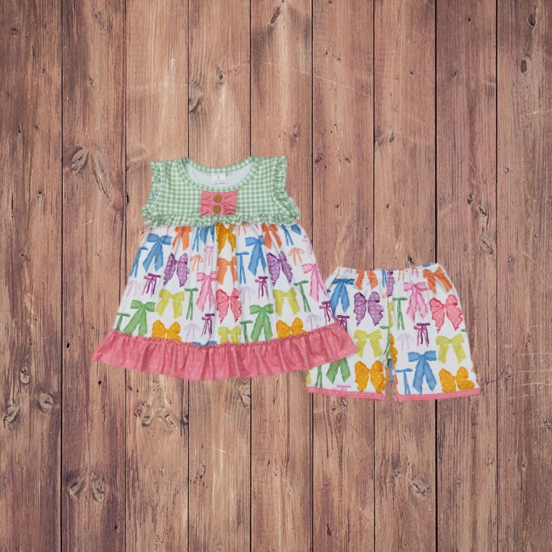 3.29 GSSO2089 Colorful Butterfly Knot Polka Dot Green Plaid Sleeveless Shorts Children's Outfit Set Kids Fashion Summer Clothing
3.29 GSSO2089 Colorful Butterfly Knot Polka Dot Green Plaid Sleeveless Shorts Children's Outfit Set Kids Fashion Summer Clothing