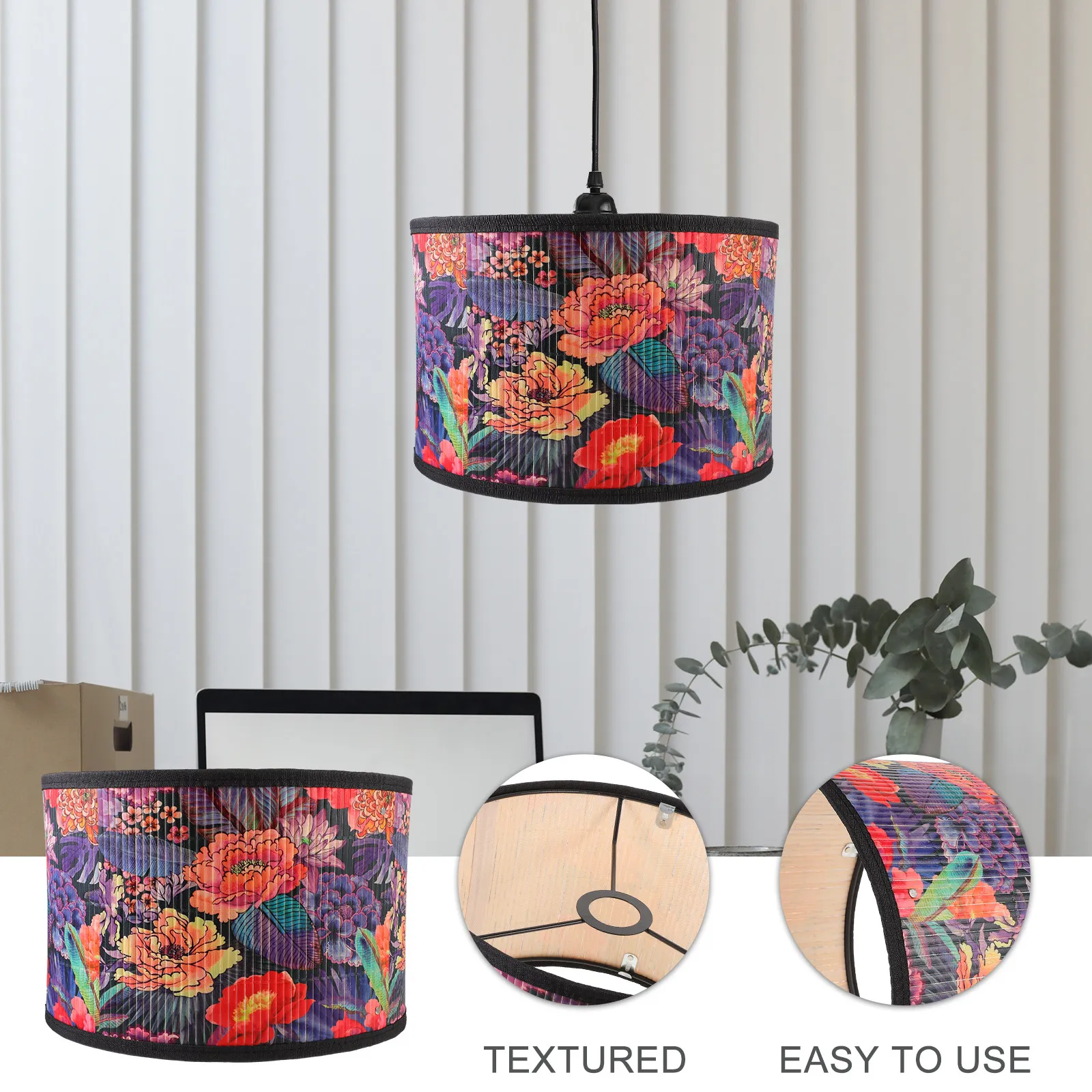 Bamboo Lampshade Green Plant Pattern Large Lantern Shade for Bedroom Living Room Pendant Lamp Shades Replacement Light Cover
Bamboo Lampshade Green Plant Pattern Large Lantern Shade for Bedroom Living Room Pendant Lamp Shades Replacement Light Cover