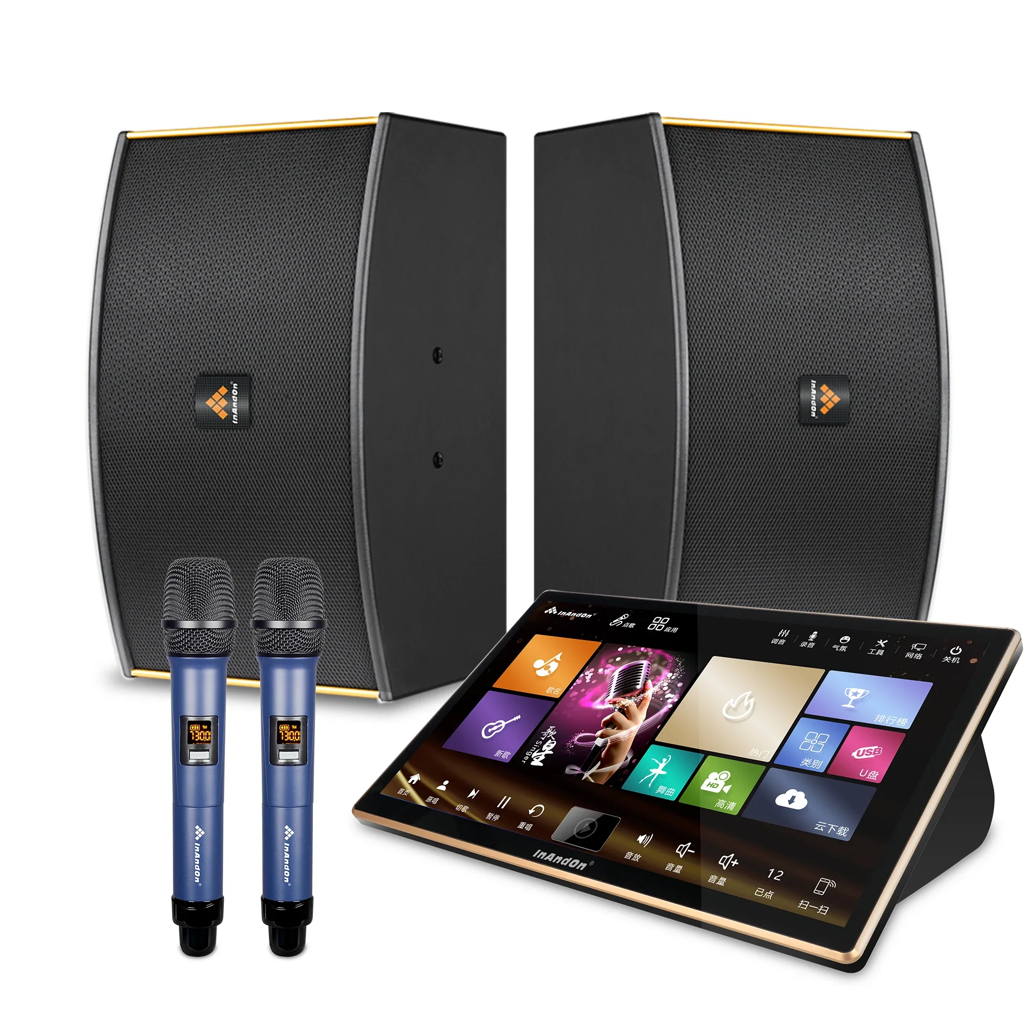 New Design Party Entertainment Karaoke Player With YouTube Five in One System with Vlog Microphone
New Design Party Entertainment Karaoke Player With YouTube Five in One System with Vlog Microphone