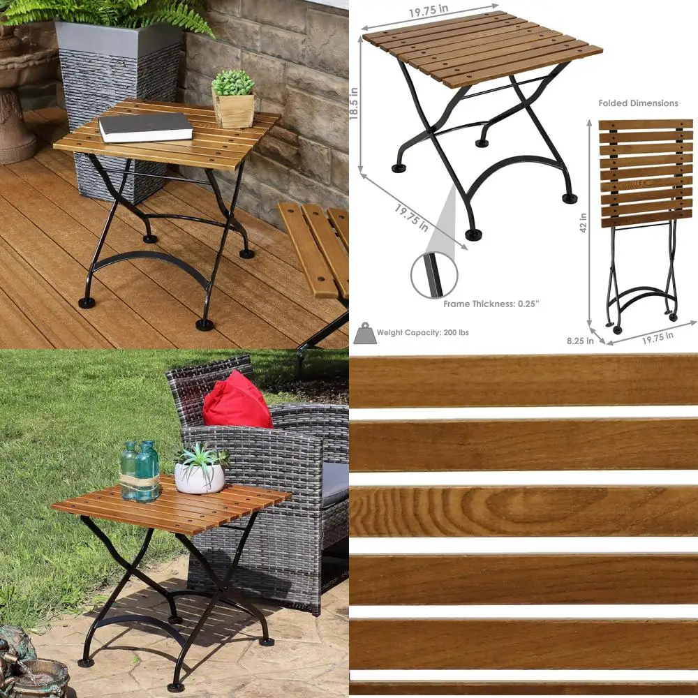 Classic Square Outdoor Adirondack Side Table with Steel Frame - Weathered Brown
Classic Square Outdoor Adirondack Side Table with Steel Frame - Weathered Brown