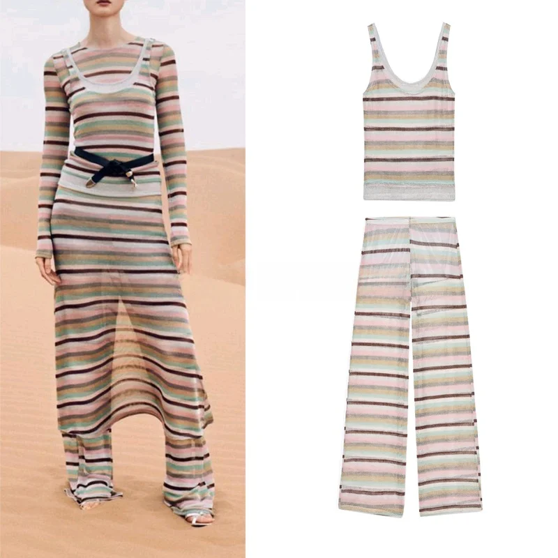 Повседневный комплект длинных брюк с металлическим цветным узором, женский модный осенний наряд, комплект футболок для отдыха, сле 
Повседневный комплект длинных брюк с металлическим цветным узором, женский модный осенний наряд, комплект футболок для отдыха, сле