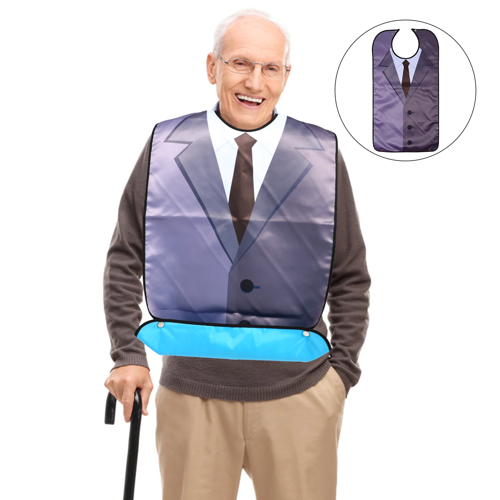 Adult Eating Bibs Protectors Men Suit Pattern Snap Buckles Washable Durable Elderly Health Care Accessories
Adult Eating Bibs Protectors Men Suit Pattern Snap Buckles Washable Durable Elderly Health Care Accessories