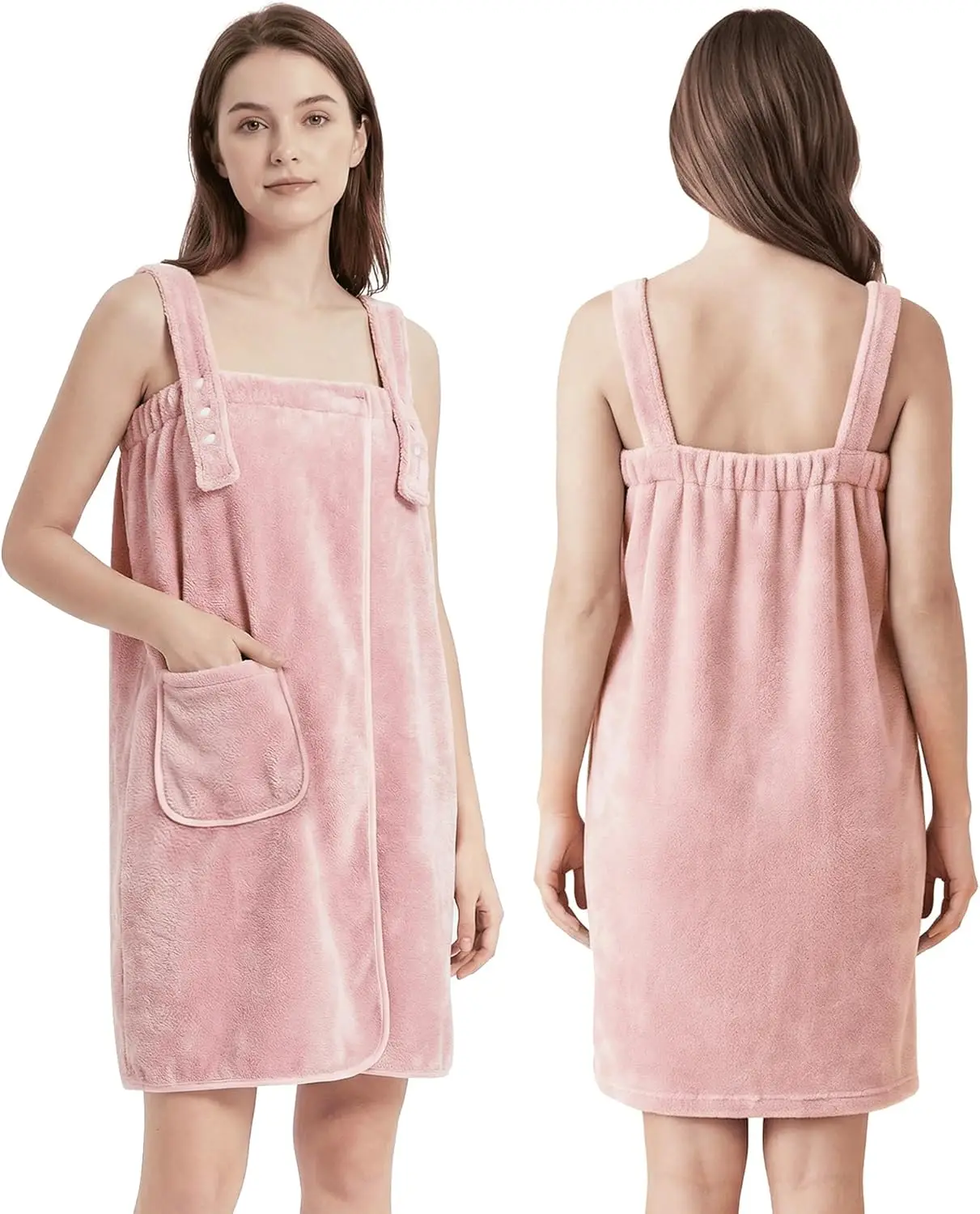 Lightweight Absorbent Bath Wrap for Women - Cozy Towel Robe with Straps, Plus Size Available
Lightweight Absorbent Bath Wrap for Women - Cozy Towel Robe with Straps, Plus Size Available