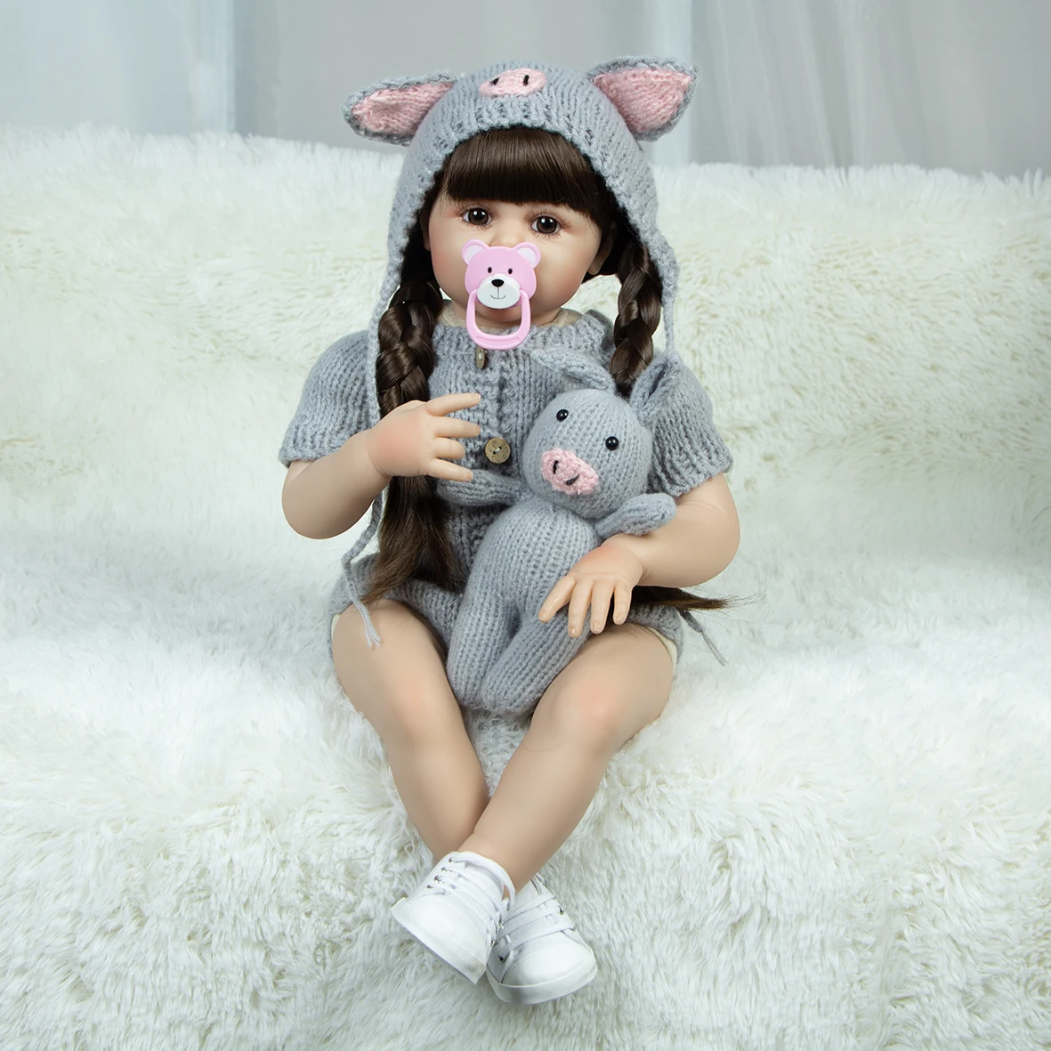 KEIUMI 24 Inch Pretty Baby Reborn Girl Doll Grey Sweater Cloth Body Real Dolls Babies Birthday Gifts Toys For Girls
KEIUMI 24 Inch Pretty Baby Reborn Girl Doll Grey Sweater Cloth Body Real Dolls Babies Birthday Gifts Toys For Girls