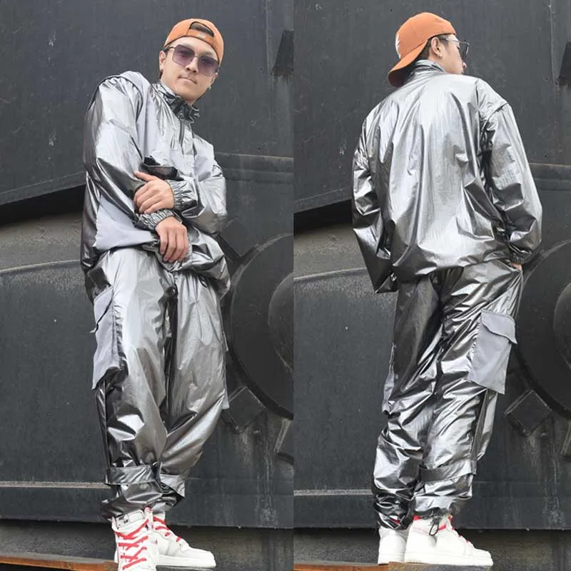 Silver Hip Hop Set Adult Jazz Street Dance Suit Kpop Rap Stage Performance Outfit Cool Boys Dancer Wear Jacket Pants Man VDL917
Silver Hip Hop Set Adult Jazz Street Dance Suit Kpop Rap Stage Performance Outfit Cool Boys Dancer Wear Jacket Pants Man VDL917