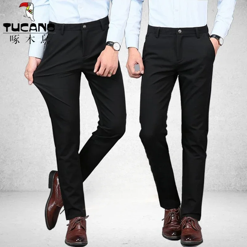 2024 New Men's Dress Pants Black Suit Pants Straight Slim Stretch Business Trousers Korean Style
2024 New Men's Dress Pants Black Suit Pants Straight Slim Stretch Business Trousers Korean Style