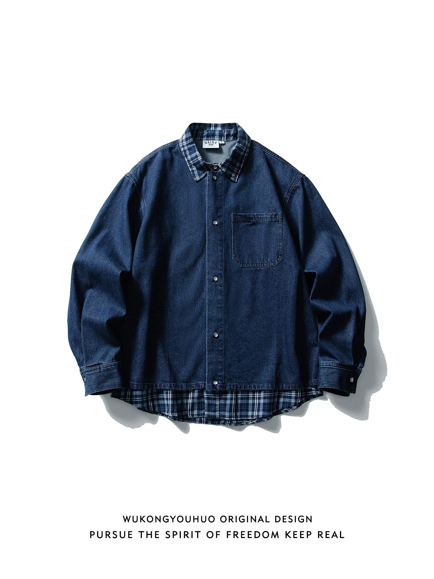 Wukong Has Goods American Retro Plaid Waed Denim Jaet Loose Casual Men's Brand Casual Jaet Cotton Polyester Blend
Wukong Has Goods American Retro Plaid Waed Denim Jaet Loose Casual Men's Brand Casual Jaet Cotton Polyester Blend