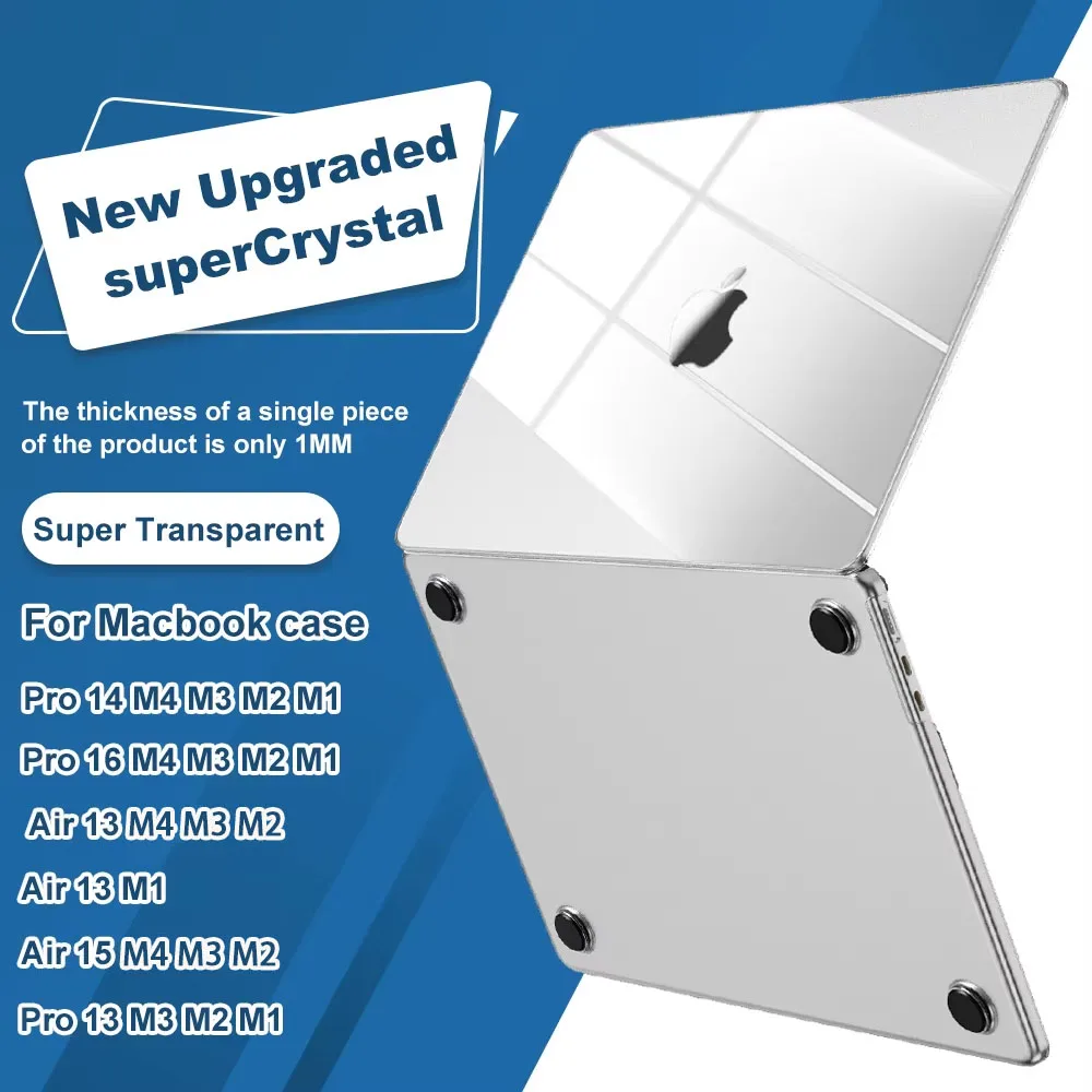 For MacBook Air 13 2025 2022 M4 M3 M2 Case For Air 15 M4 For Macbook Pro 14 16 2024 M4 Hypercrystalline Transparency Hard Cover 
For MacBook Air 13 2025 2022 M4 M3 M2 Case For Air 15 M4 For Macbook Pro 14 16 2024 M4 Hypercrystalline Transparency Hard Cover