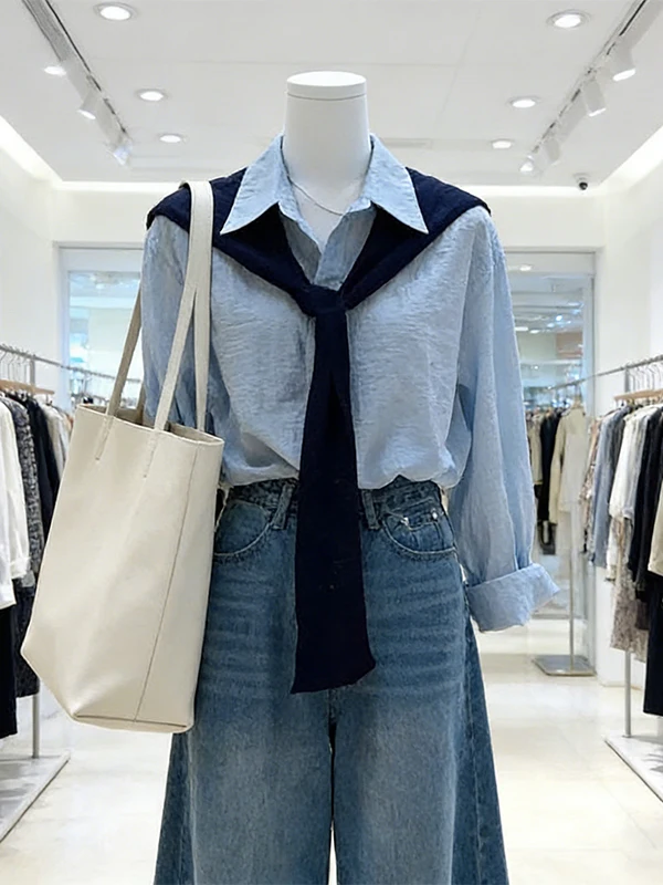 Large Size Spring Design Shoulder Shawl Shirt High Waist Wide Leg Jeans Three Piece Set Women's Fashion Casual Wear
Large Size Spring Design Shoulder Shawl Shirt High Waist Wide Leg Jeans Three Piece Set Women's Fashion Casual Wear