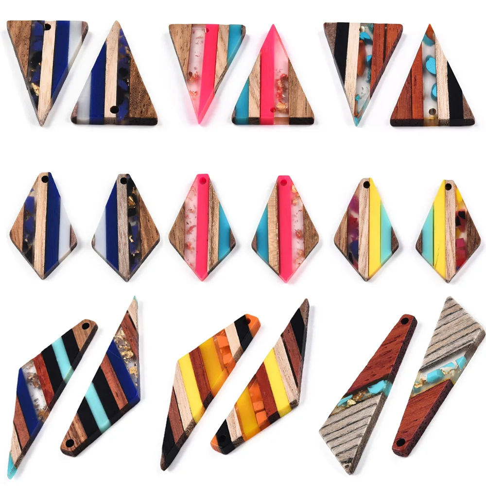 20Pcs Transparent Resin Walnut Wood Earring Pendant Triangle Kite Quadrilateral Wing Charm with Gold Foil for DIY Jewelry Making
20Pcs Transparent Resin Walnut Wood Earring Pendant Triangle Kite Quadrilateral Wing Charm with Gold Foil for DIY Jewelry Making