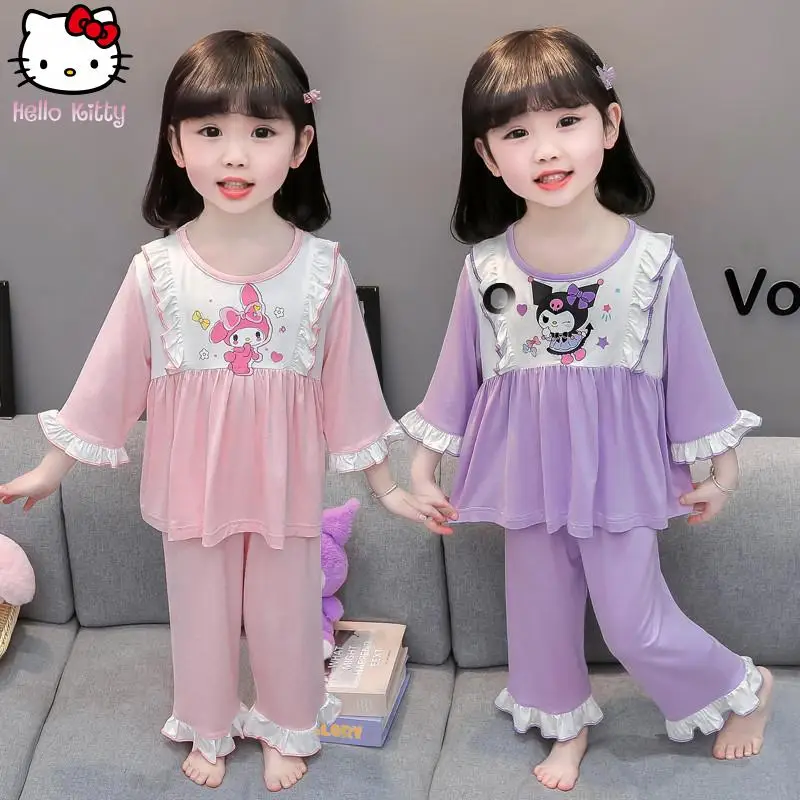 2Pcs Modal New Pajamas Melody Kuromi Girls Autumn Cartoon Anime Outdoor Home Clothes Child Kawaii Skin Friendly Soft Set
2Pcs Modal New Pajamas Melody Kuromi Girls Autumn Cartoon Anime Outdoor Home Clothes Child Kawaii Skin Friendly Soft Set
