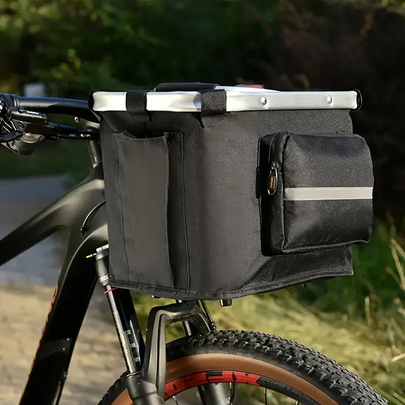 Folding bike basket, bicycle basket, aluminum alloy front cover, mountain bike accessories, folding bike bag accessories
Folding bike basket, bicycle basket, aluminum alloy front cover, mountain bike accessories, folding bike bag accessories