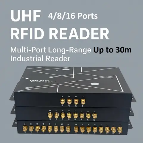 Yanpodo Cheapest New Arrival 1-30m UHF RFID 4/8/16 Ports Fixed Reader ISO18000 6C TCP IP R2000-LTE With Free C++ JAVA SDK