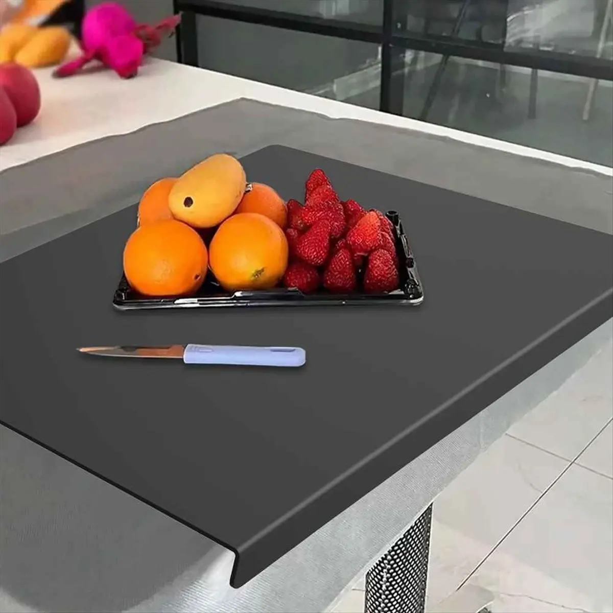 A36R Black Acrylic Cutting Board with Lip, Size 17.7X13.7 Inch, No-Scratches, Kitchen, Cutting Board for Kitchen
A36R Black Acrylic Cutting Board with Lip, Size 17.7X13.7 Inch, No-Scratches, Kitchen, Cutting Board for Kitchen
