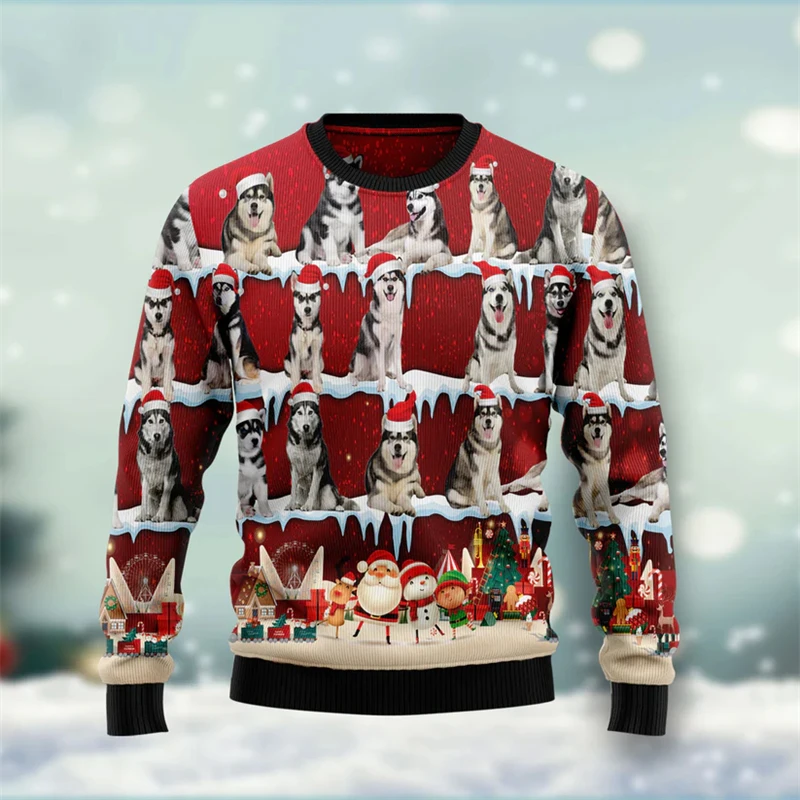 2026 New Funny Dog Graphic Ugly Christmas Sweater For Men Autumn Fashion O Neck 3D Printed Sweatshirt Loose Breathable Pullovers
2026 New Funny Dog Graphic Ugly Christmas Sweater For Men Autumn Fashion O Neck 3D Printed Sweatshirt Loose Breathable Pullovers