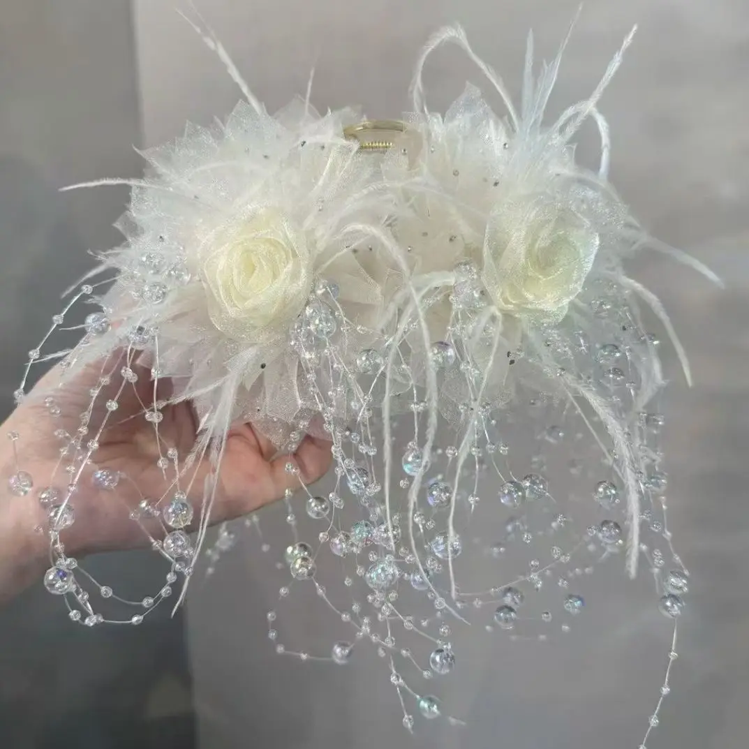 New French Style Fashion Elegant Fluffy Flower Handmade Beads Tassel Women Hair Clip for Birthday Party Female Hair Accessories
New French Style Fashion Elegant Fluffy Flower Handmade Beads Tassel Women Hair Clip for Birthday Party Female Hair Accessories
