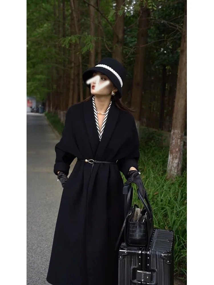 Ele Double-Faced Camere Woolen Coat for Women in Bla High-End Korean Sle Commute Long Sve Suit Collar Belted
Ele Double-Faced Camere Woolen Coat for Women in Bla High-End Korean Sle Commute Long Sve Suit Collar Belted