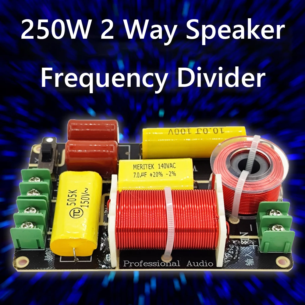 WEAH-250 250W 2 Way Frequency Divider Audio HiFi Filter Circuit Board DIY Speaker Filter Circuit Home Sound Theater
WEAH-250 250W 2 Way Frequency Divider Audio HiFi Filter Circuit Board DIY Speaker Filter Circuit Home Sound Theater