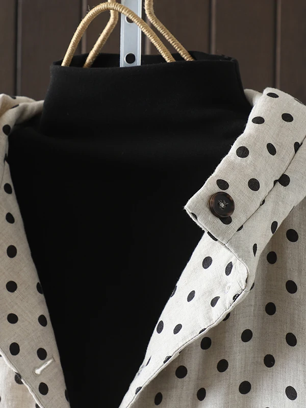 Тонкое хлопковое пальто с воротником в Корейском стиле, свободная посадка, длинная све, зимняя верхняя одежда средней длины, на одной пуговице, с круглым узором в горошек
Тонкое хлопковое пальто с воротником в Корейском стиле, свободная посадка, длинная све, зимняя верхняя одежда средней длины, на одной пуговице, с круглым узором в горошек