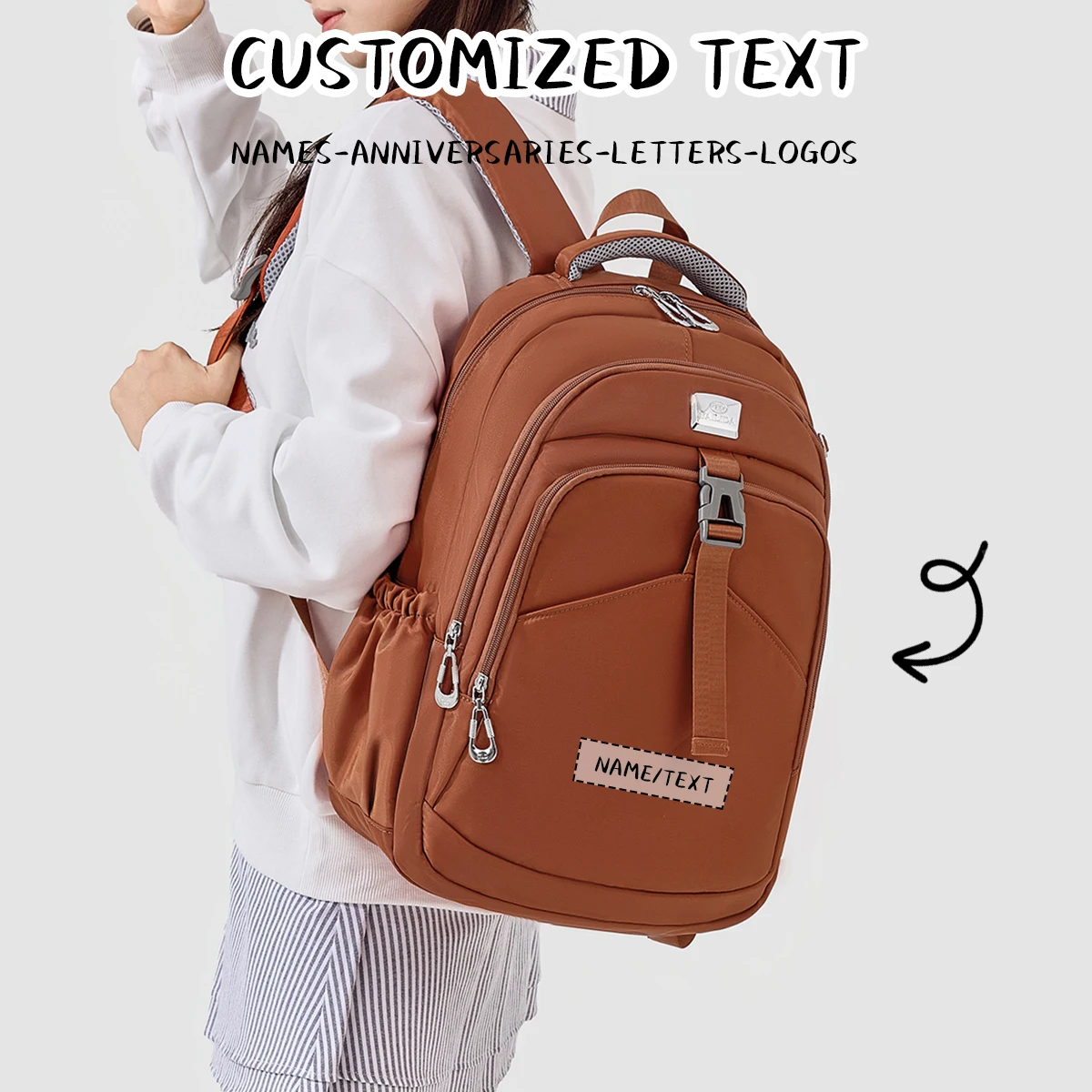 Logo Customized Backpack for Women 2026 New Fashion Lightweight Commuter Travel Large Capacity Computer Backpack College Student School Bag Work Personalized DIY
Logo Customized Backpack for Women 2026 New Fashion Lightweight Commuter Travel Large Capacity Computer Backpack College Student School Bag Work Personalized DIY