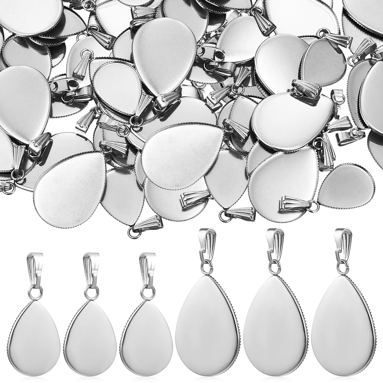40PCS Stainless Jewelry Accessories Water Drop Shape Pendant Charms for DIY Necklace Pendants Bracelets Necklaces Making
40PCS Stainless Jewelry Accessories Water Drop Shape Pendant Charms for DIY Necklace Pendants Bracelets Necklaces Making