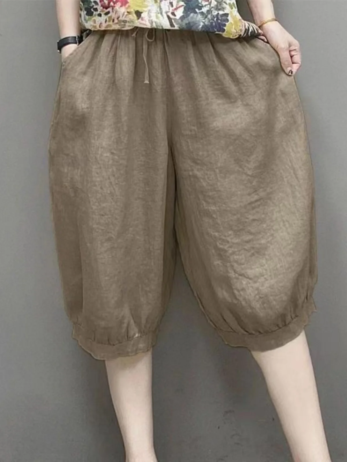 Ice Silk Cotton Linen Wide Leg Lantern Pants Women's Summer New Style Belted Loose Slimming Shorts Outdoor Wear Casual Pants
Ice Silk Cotton Linen Wide Leg Lantern Pants Women's Summer New Style Belted Loose Slimming Shorts Outdoor Wear Casual Pants