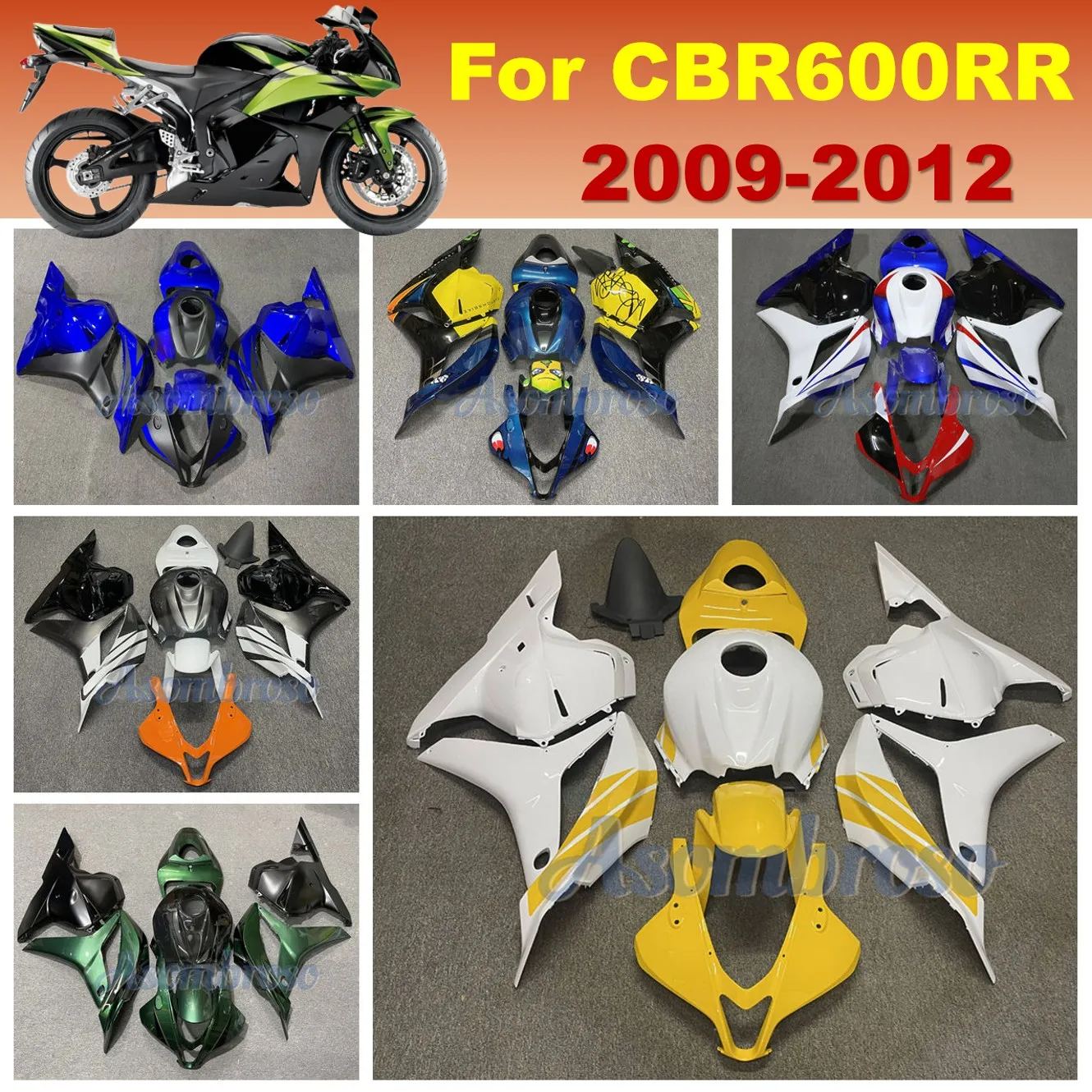 CBR600RR 2009-2012 Fairing Kit ABS Plastic Bodywork Panels Custom Colors
CBR600RR 2009-2012 Fairing Kit ABS Plastic Bodywork Panels Custom Colors