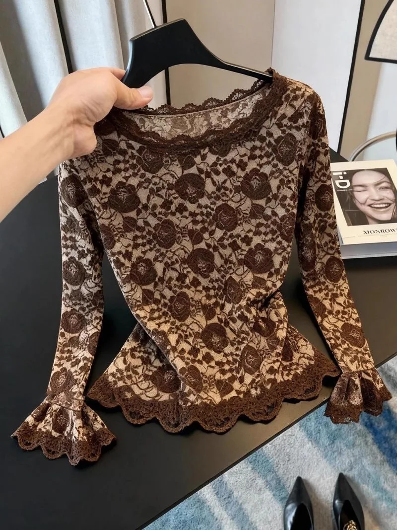 Ele Lace irt Женская круглая блузка Ne Bell Sve Long Sve с цветочным принтом, универсальная весенняя новая блузка из полиэфирного волокна
Ele Lace irt Женская круглая блузка Ne Bell Sve Long Sve с цветочным принтом, универсальная весенняя новая блузка из полиэфирного волокна