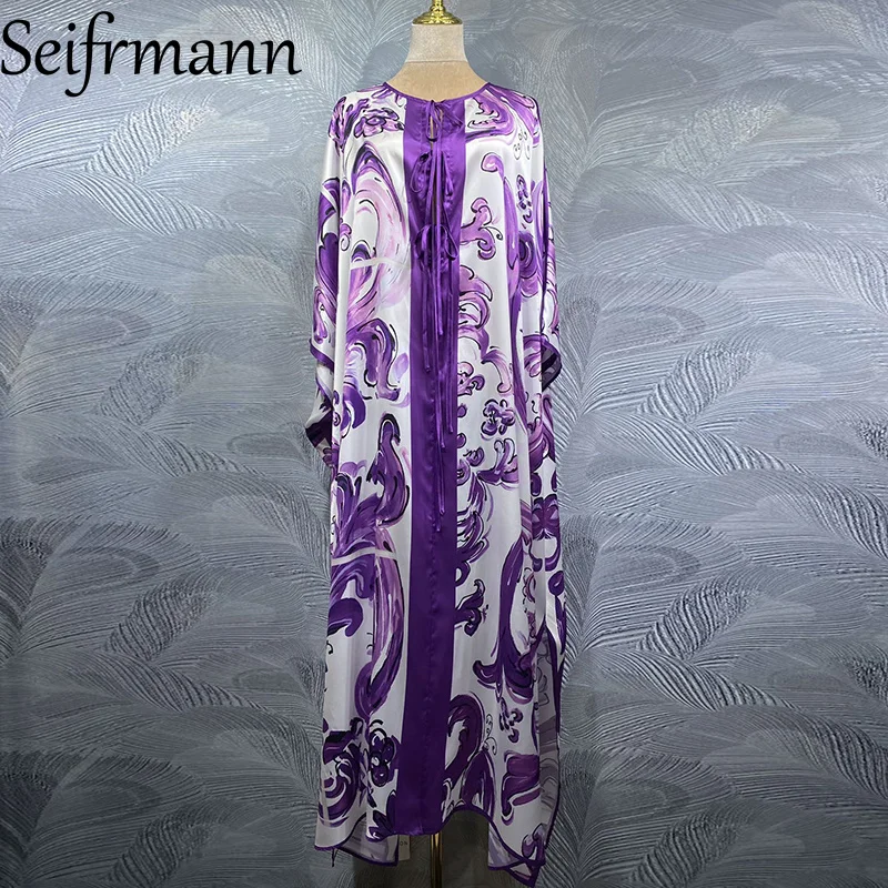 Seifrmann Loose Women's Maxi Dress Fashion Batwing Sleeve Lace-up Elegant Print Dresses Spring Summer 2025 New
Seifrmann Loose Women's Maxi Dress Fashion Batwing Sleeve Lace-up Elegant Print Dresses Spring Summer 2025 New