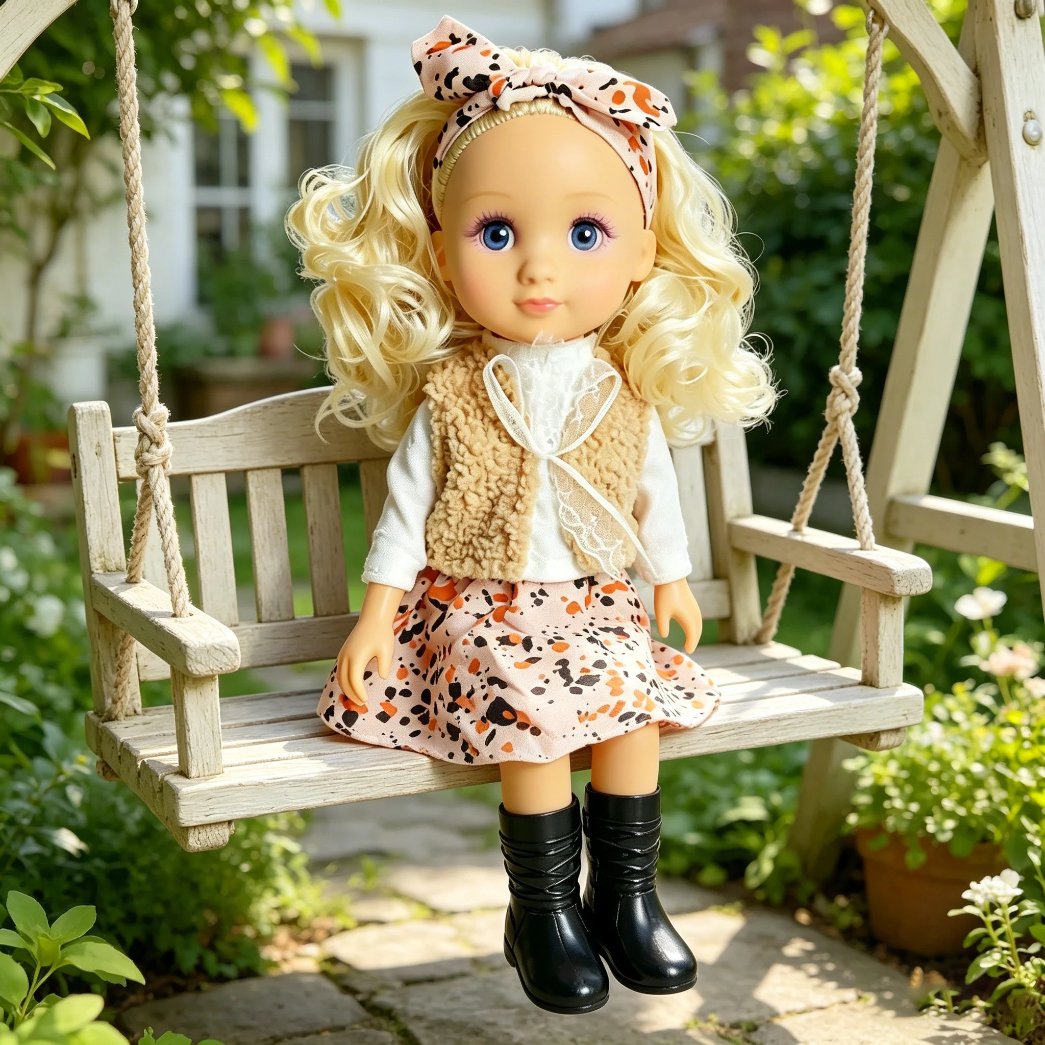 41cm/16" Cute Vinyl Doll with Blonde Curly Hair, Cozy Fleece Vest & Printed Skirt Set, Perfect Gift for Girls 3+
41cm/16" Cute Vinyl Doll with Blonde Curly Hair, Cozy Fleece Vest & Printed Skirt Set, Perfect Gift for Girls 3+