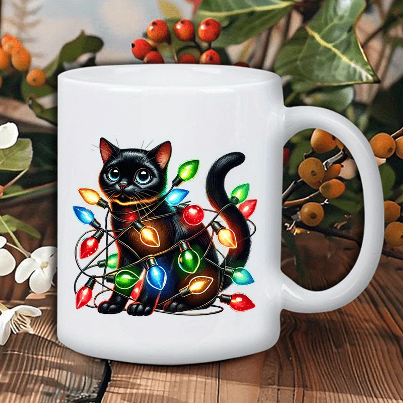 Christmas Lights Black Cat Ceramic Mug - Festive Holiday Design and Colorful Pattern, Perfect for Winter and Christmas Seasons
Christmas Lights Black Cat Ceramic Mug - Festive Holiday Design and Colorful Pattern, Perfect for Winter and Christmas Seasons