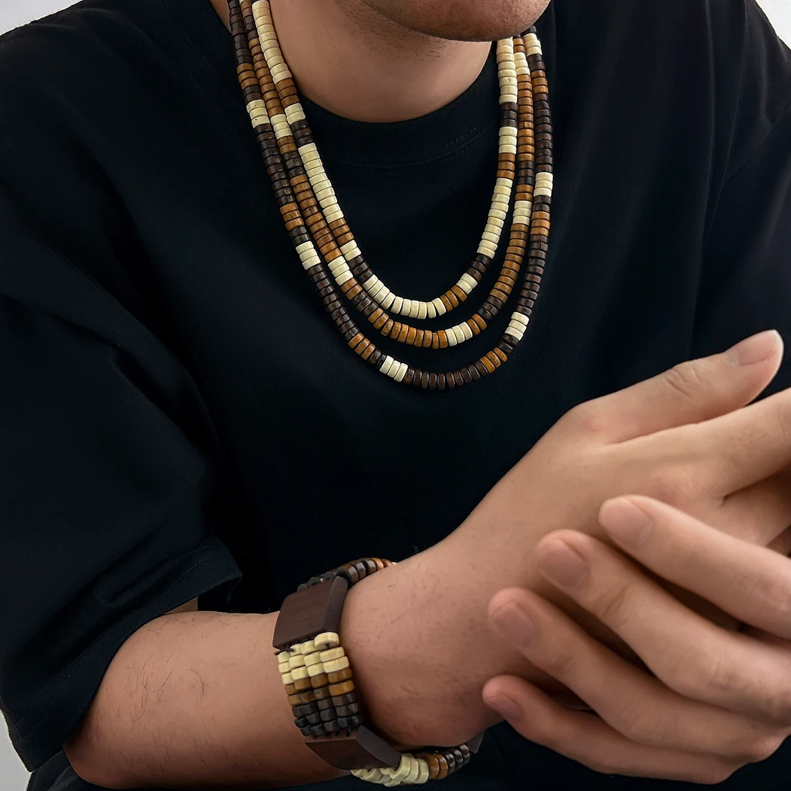 IngeSight.Z 7pcs/set Vintage Multilayer Wooden Bead Rope Chain Necklace Summer Beach Surfing Bracelets Men Jewelry Set Gift
IngeSight.Z 7pcs/set Vintage Multilayer Wooden Bead Rope Chain Necklace Summer Beach Surfing Bracelets Men Jewelry Set Gift