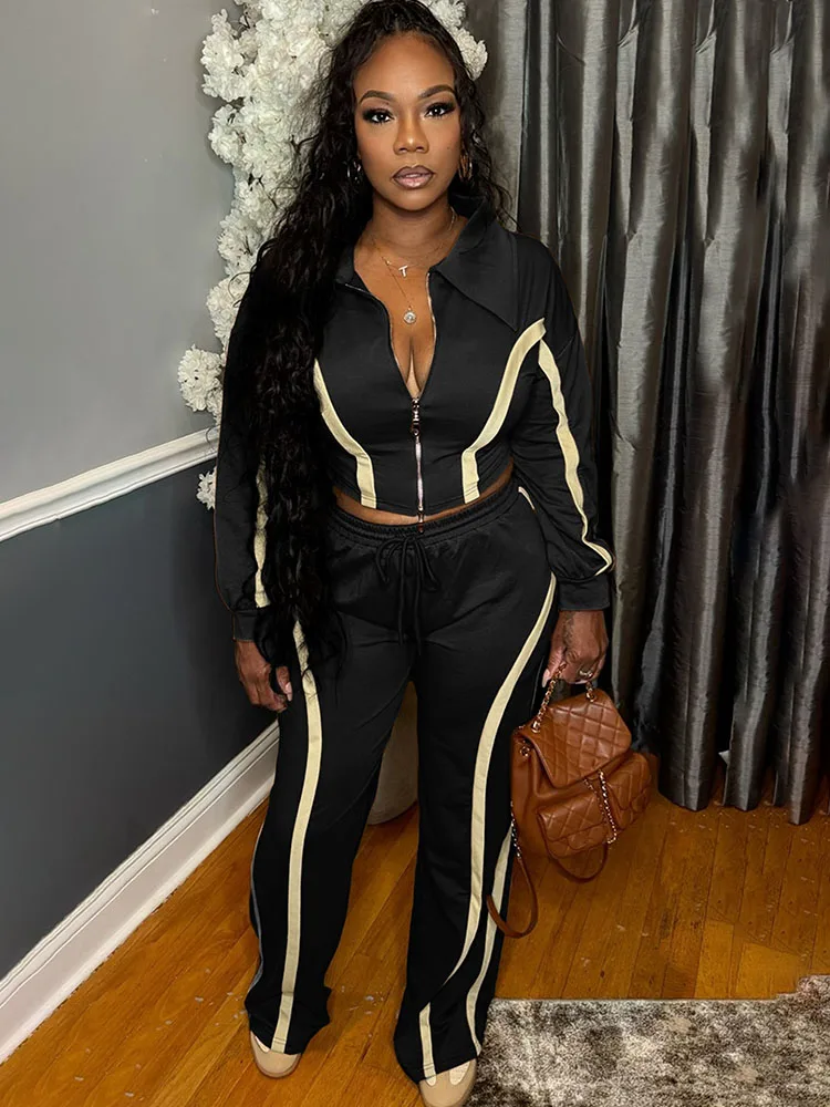 Doyerl Activewear Striped Tracksuit Women Two Piece Set Sporty Fitness Workout Zipper Jacket Top and Sweatpants Ensemble Jogging
Doyerl Activewear Striped Tracksuit Women Two Piece Set Sporty Fitness Workout Zipper Jacket Top and Sweatpants Ensemble Jogging