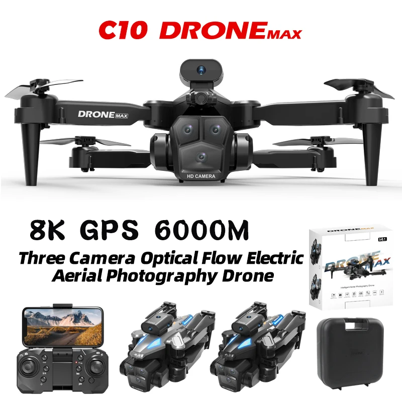 New C10 Max Drone 6000M GPS HD Camera Optical Flow Positioning Obstacle Avoidance Photography Foldable Quadcopter fpv dron Toys
New C10 Max Drone 6000M GPS HD Camera Optical Flow Positioning Obstacle Avoidance Photography Foldable Quadcopter fpv dron Toys