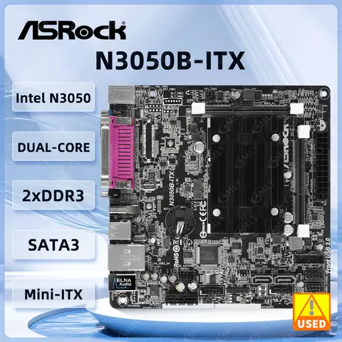 ASROCK N3050B-ITX Mini-ITX Motherboard DDR3 DDR3L 1600 16GB Intel Quad-Core Processor N3050 HDMI DVI-D