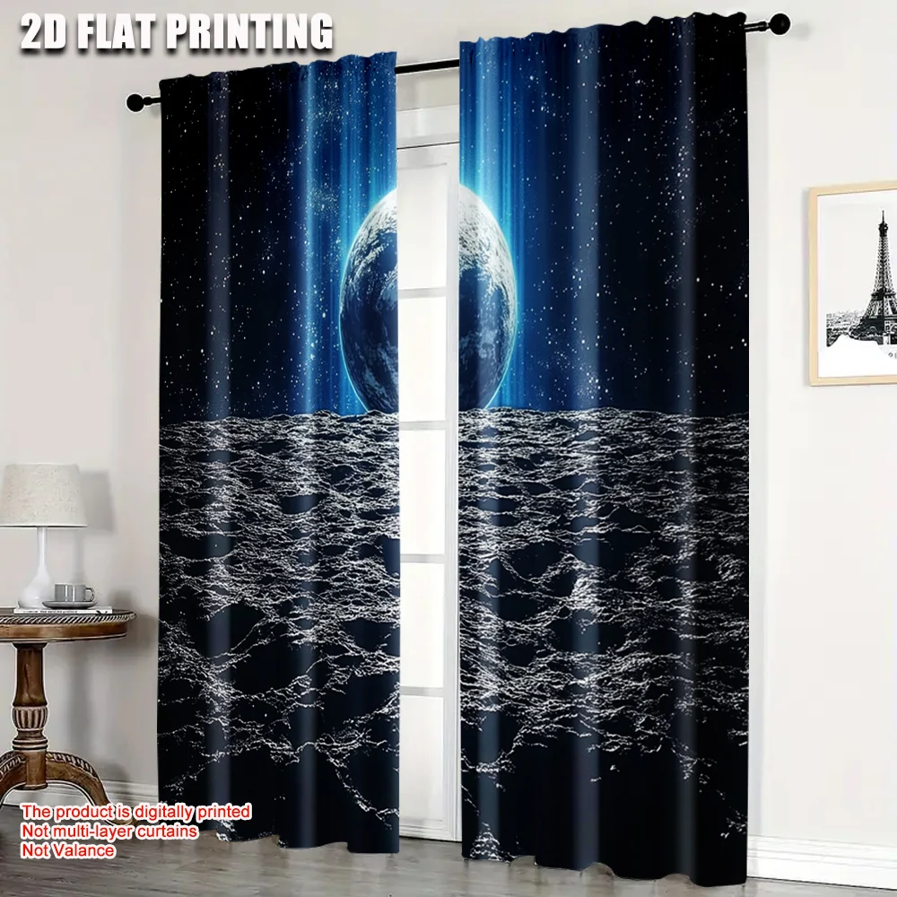 2pcs, Minimalist Curtains 2D print Moon Space Polyester Woven (without rod) Decorations Clearance Perfect for Living Room,
2pcs, Minimalist Curtains 2D print Moon Space Polyester Woven (without rod) Decorations Clearance Perfect for Living Room,