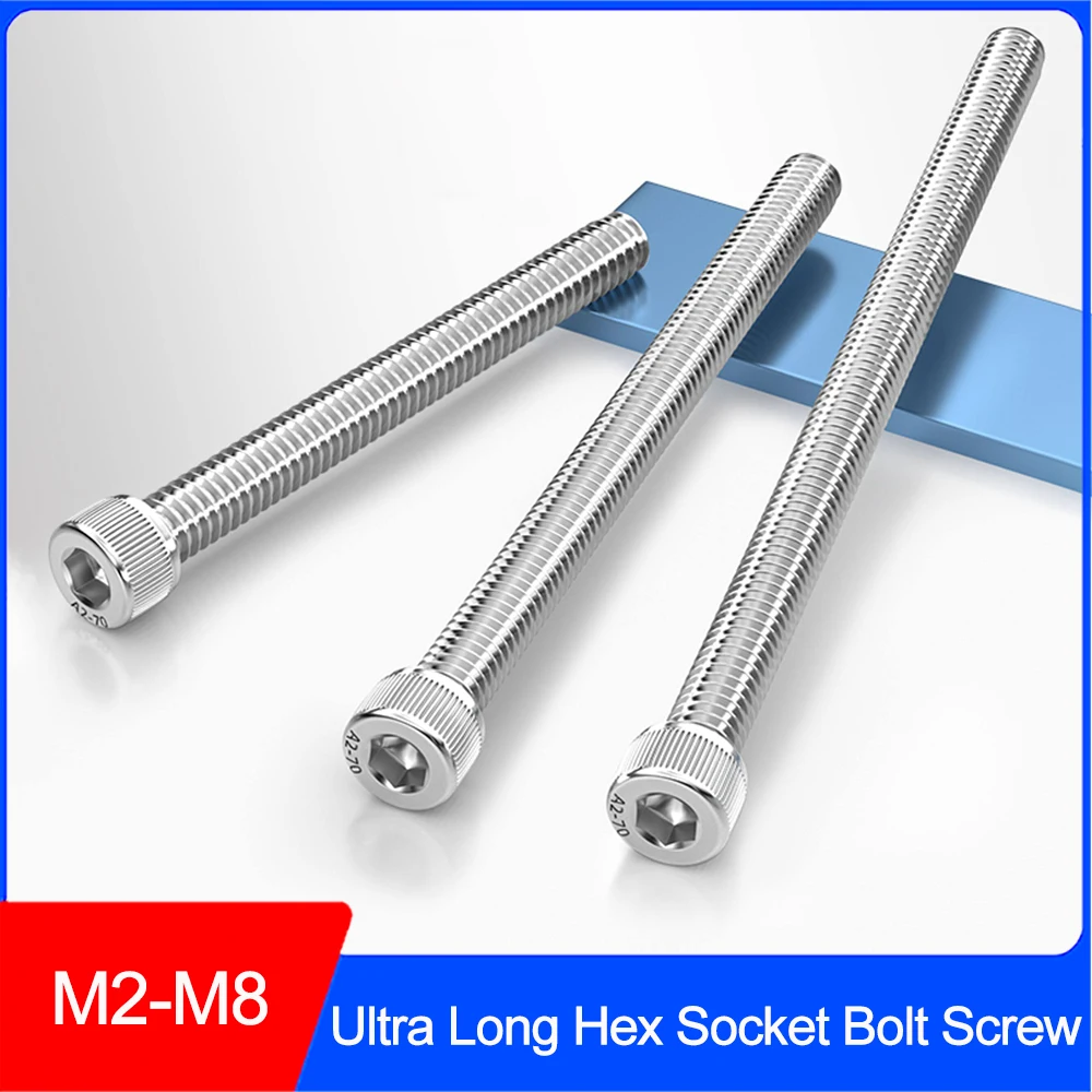 Hex Socket Head Cap Bolt Screw M2 M2.5 M3 M4 M5 M6 M8 DIN912 304 A2 Stainless Steel Ultra Long 200mm Hexagon Allen Bolts Screws
Hex Socket Head Cap Bolt Screw M2 M2.5 M3 M4 M5 M6 M8 DIN912 304 A2 Stainless Steel Ultra Long 200mm Hexagon Allen Bolts Screws