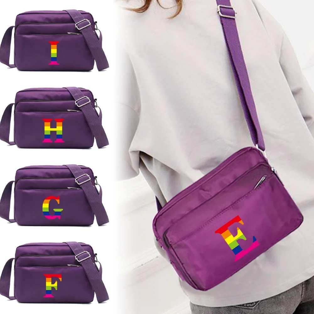 New Purple Rainbow Letter Series Pattern Fashion Large Capacity Purple One Shoulder Crossbody Bag Portable Commuting Storage Bag
New Purple Rainbow Letter Series Pattern Fashion Large Capacity Purple One Shoulder Crossbody Bag Portable Commuting Storage Bag