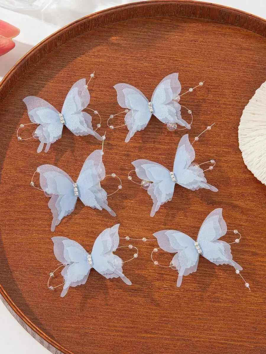6pcs Elegant Double Layer Rhinestone Butterfly Hair Clips For Women Daily Party Summer Travel
6pcs Elegant Double Layer Rhinestone Butterfly Hair Clips For Women Daily Party Summer Travel