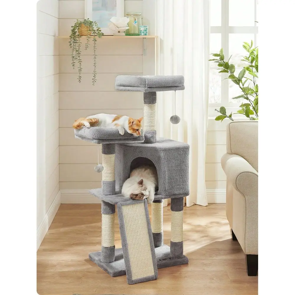 Кошачья лежанка-когтеточка Cat Tree Rascadores Para Gatos, 45,3 дюйма, для домашних кошек, с когтеточкой, пандусом и лежанкой-платформой
Кошачья лежанка-когтеточка Cat Tree Rascadores Para Gatos, 45,3 дюйма, для домашних кошек, с когтеточкой, пандусом и лежанкой-платформой