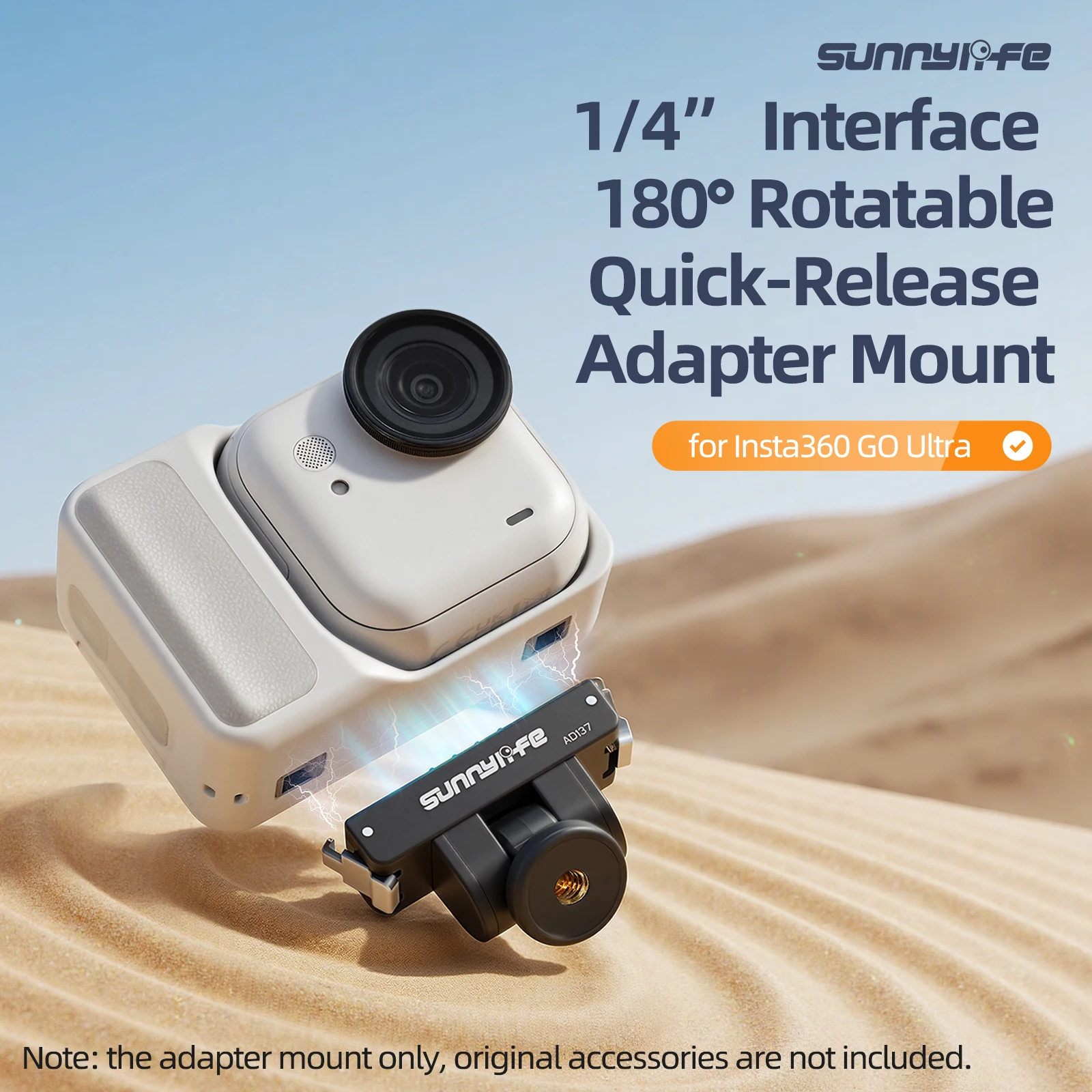 Sunnylife for Insta360 GO Ultra 1/4 "screw hole adjustable magnetic adapter quick release accessory
Sunnylife for Insta360 GO Ultra 1/4 "screw hole adjustable magnetic adapter quick release accessory